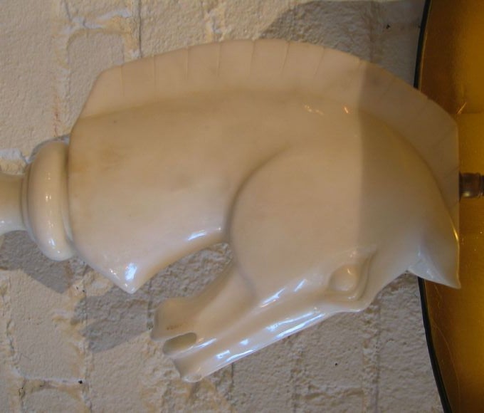 Unknown Alabaster Horse Lamp