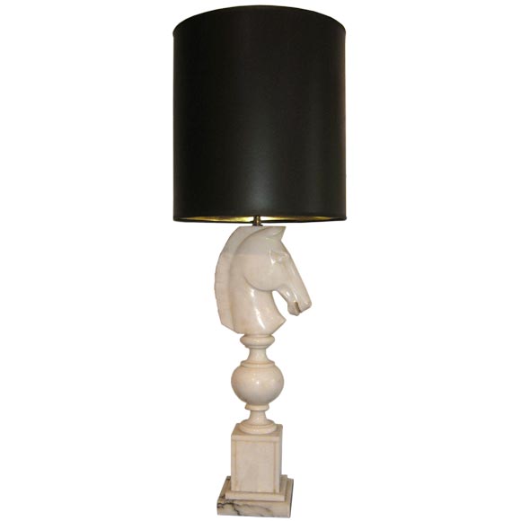 Alabaster Horse Lamp
