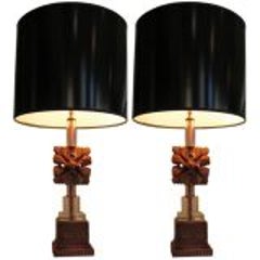Pair of Ceramic and Glass Table Lamps 4