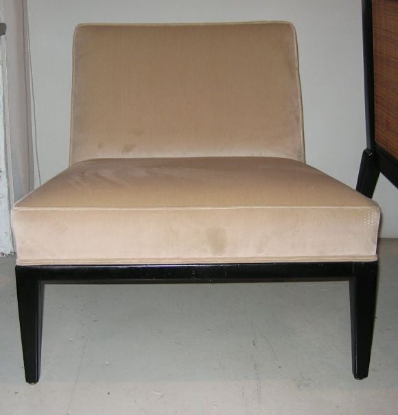 American Exceptional Pair of Cane-Backed Slipper Chairs