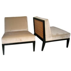 Exceptional Pair of Cane-Backed Slipper Chairs