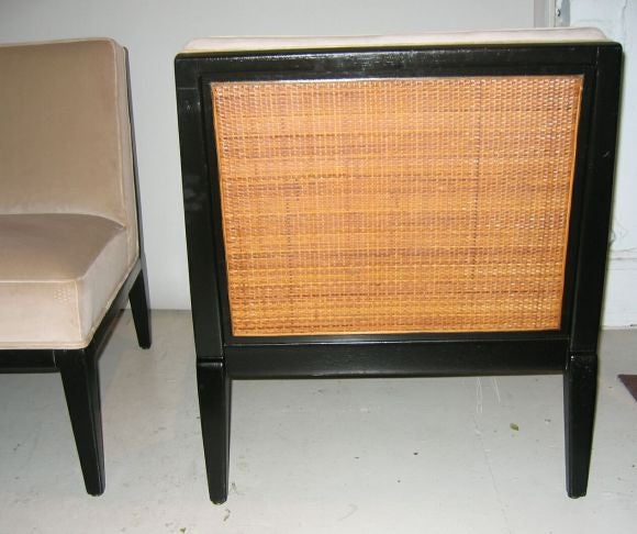 Exceptional Pair of Cane-Backed Slipper Chairs In Excellent Condition In Brooklyn, NY