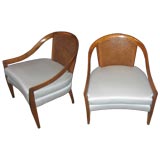 Pair of Harvey Probber Cane-Back Lounge Chairs