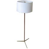 Rosewood and Brass Tripod lamp