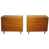 Pair of Harvey Probber 4-drawer Mahogany Dressers
