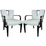 Pair of Paul Frankl V-back Arm Chairs