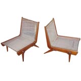 Retro Pair of Edmund Spence Mahogany String Chairs