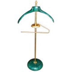 Aldo Tura Gilt Brass and Parchment Valet 1
