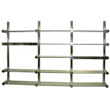 Pace Collection Aluminum and Glass Wall-Mount Shelving Unit