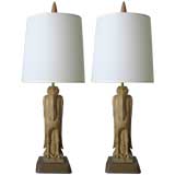 Pair of Stylized Ibis Lamps by Heifetz