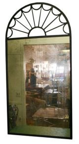 Large Cast Iron and Mercury Glass Mirror