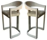 Pair Karl Springer "Onassis" Barstools