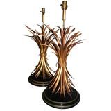 Pair Wheat Bunches Lamps
