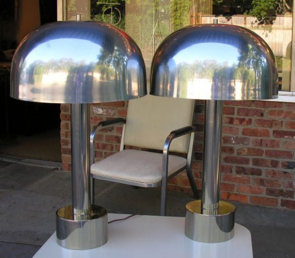 Pair Chrome Laurel Lamps