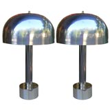 Pair Chrome Laurel Lamps