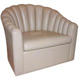 Jack Lenor Larson Leather Swivel Club Chair