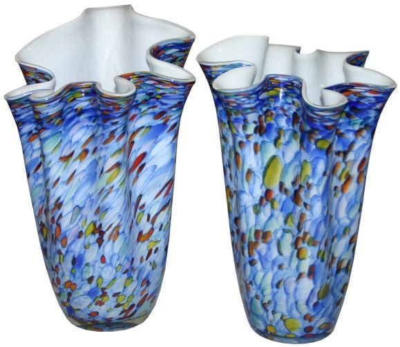 Pair Handkerchief Vases For Sale