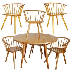 Russel Wright Conant Ball Table with 6 Chairs