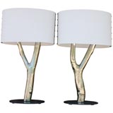 Pair Cast Tree Lamps