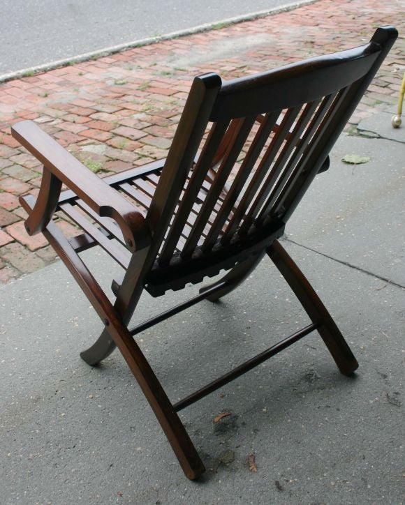 Mid-20th Century Pair Steamship Folding Chairs For Sale