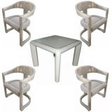 Karl Springer Lizard Game Table with Onassis Goatskin Chairs