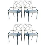 Set of Four Hollywood Regency Chrome Chairs