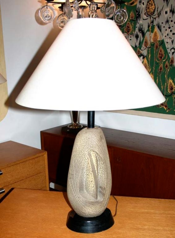 Pair Volcanic Glazed Lamps