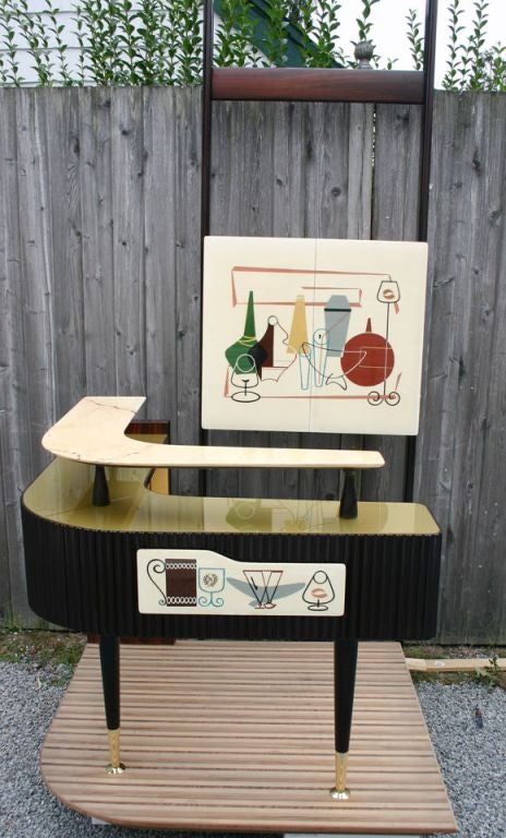 Gorgeous and fun lacquered wood bar with 