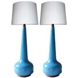 Pair Glazed Danish Lamps