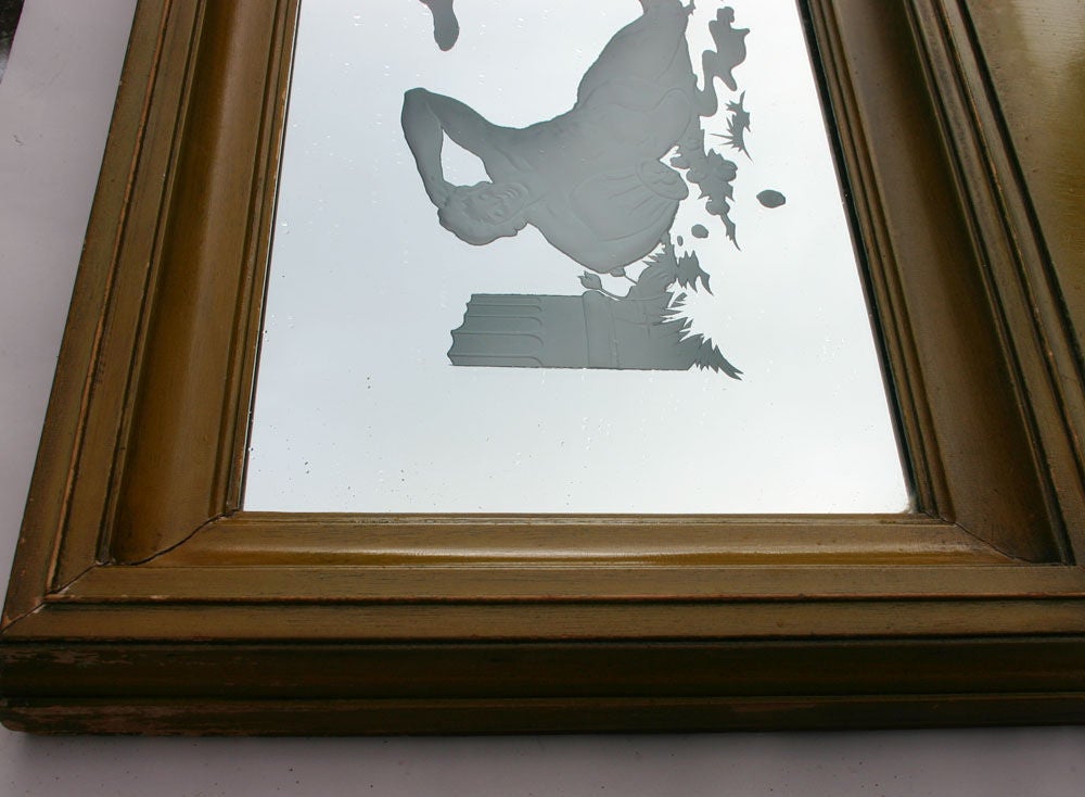 Deco Etched Mirror King Headboard