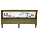 Deco Etched Mirror King Headboard