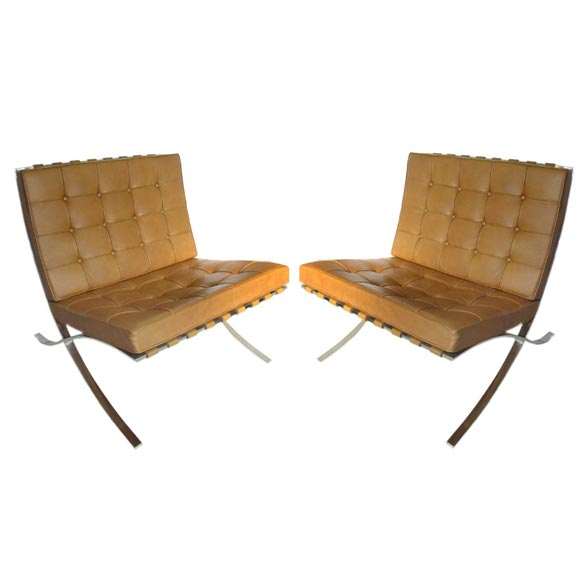 Early Pair of Barcelona Chairs - Mies van der Rohe