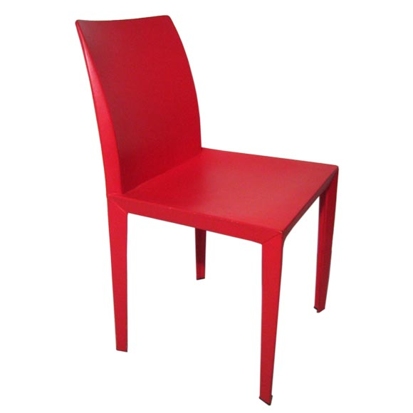 Red Leather Desk chair by Poltrona Frau at 1stDibs