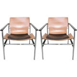 Vintage Leather Sling Chairs - Charles Pollack