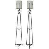 Pair of Iron Floor Lamps - Tommi Parzinger