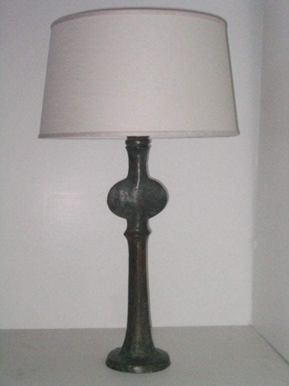 Table lamp in bronze by Philippe Anthonioz. Eight examples. Stamped 