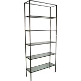 Tall Stainless Etagere in the manner of Jansen