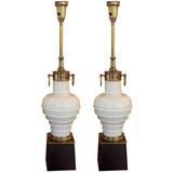 Retro Pair of Lenox China Lamps by Stiffel