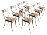 Eight Silver Gilt Arm-chairs by Salterini