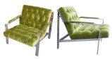 Pair of Chrome Club Chairs by Milo Baughman