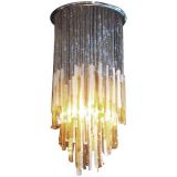 Italian Amber Glass and Chain Chandeliers (1 Available)