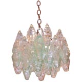 Green Polyhedral Chandelier by  Venini