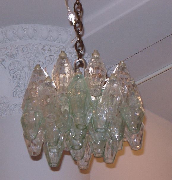 Green Polyhedral Chandelier by  Venini