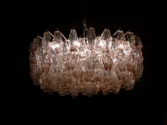 Pale Amethyst Polyhedron Disc Chandelier by Venini
