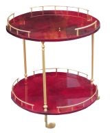 Red Parchment Bar Cart by Aldo Tura