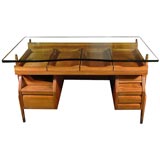 1940
s Italian Glass Top Desk attributed to Ico Parisi