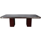 Laquered and Silver-gilt Dining Table signed Karl Springer