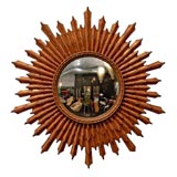 Vintage Gilded Starburst Convex Mirror
