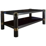 Brass and Gunmetal Table signed Karl Springer