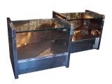 Steel Chrome Mirrored End Tables by Karl Springer